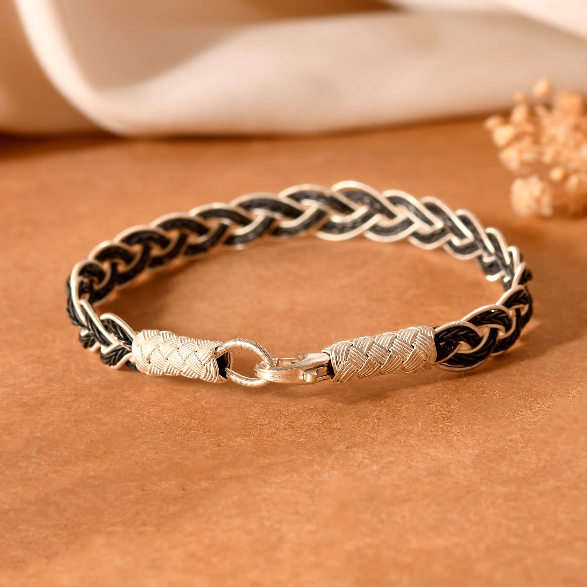 Viraaj Braided Silver Bracelet - 925 Silver Jewellery Meera Jaipur