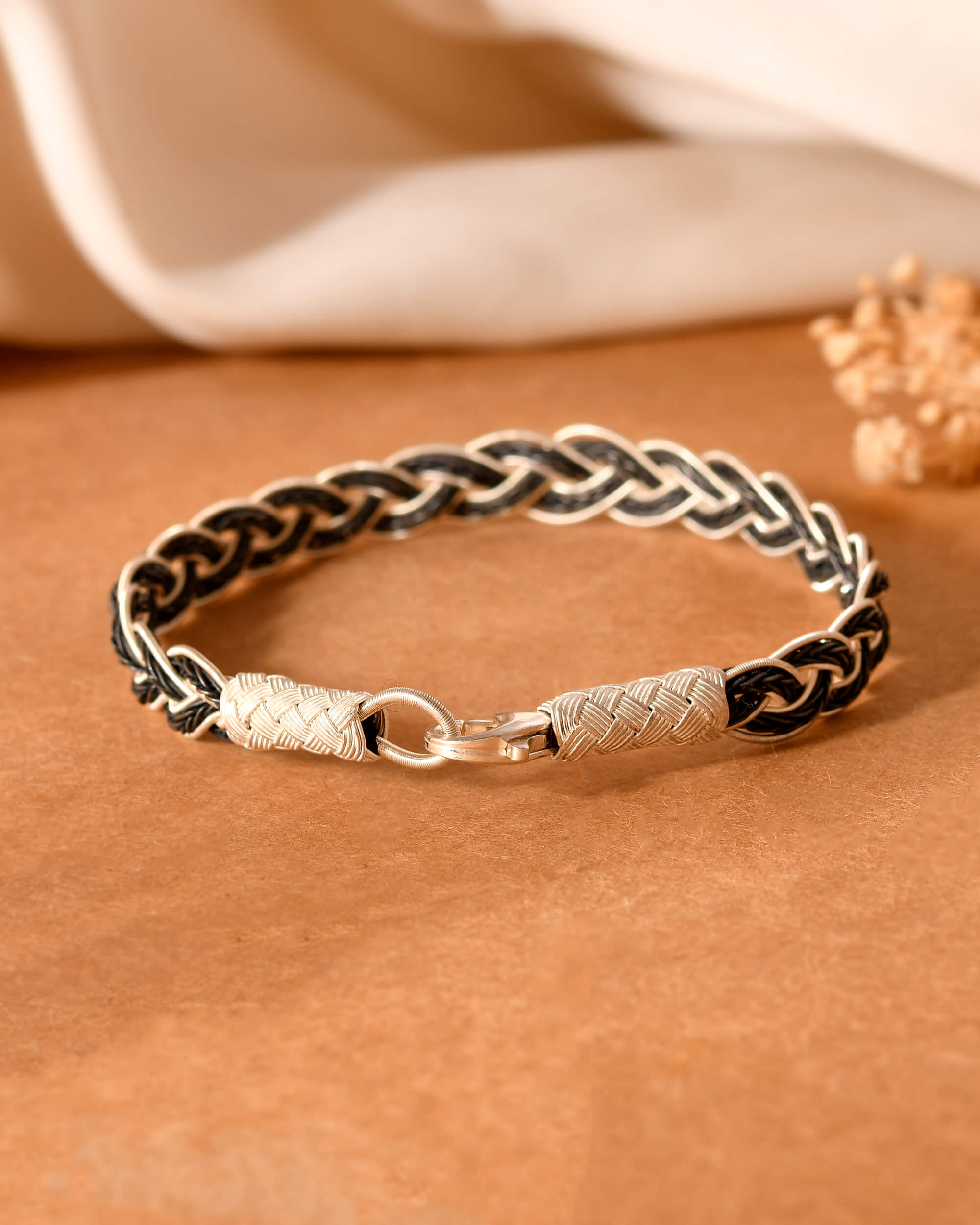 Viraaj Braided Silver Bracelet - 925 Silver Jewellery Meera Jaipur