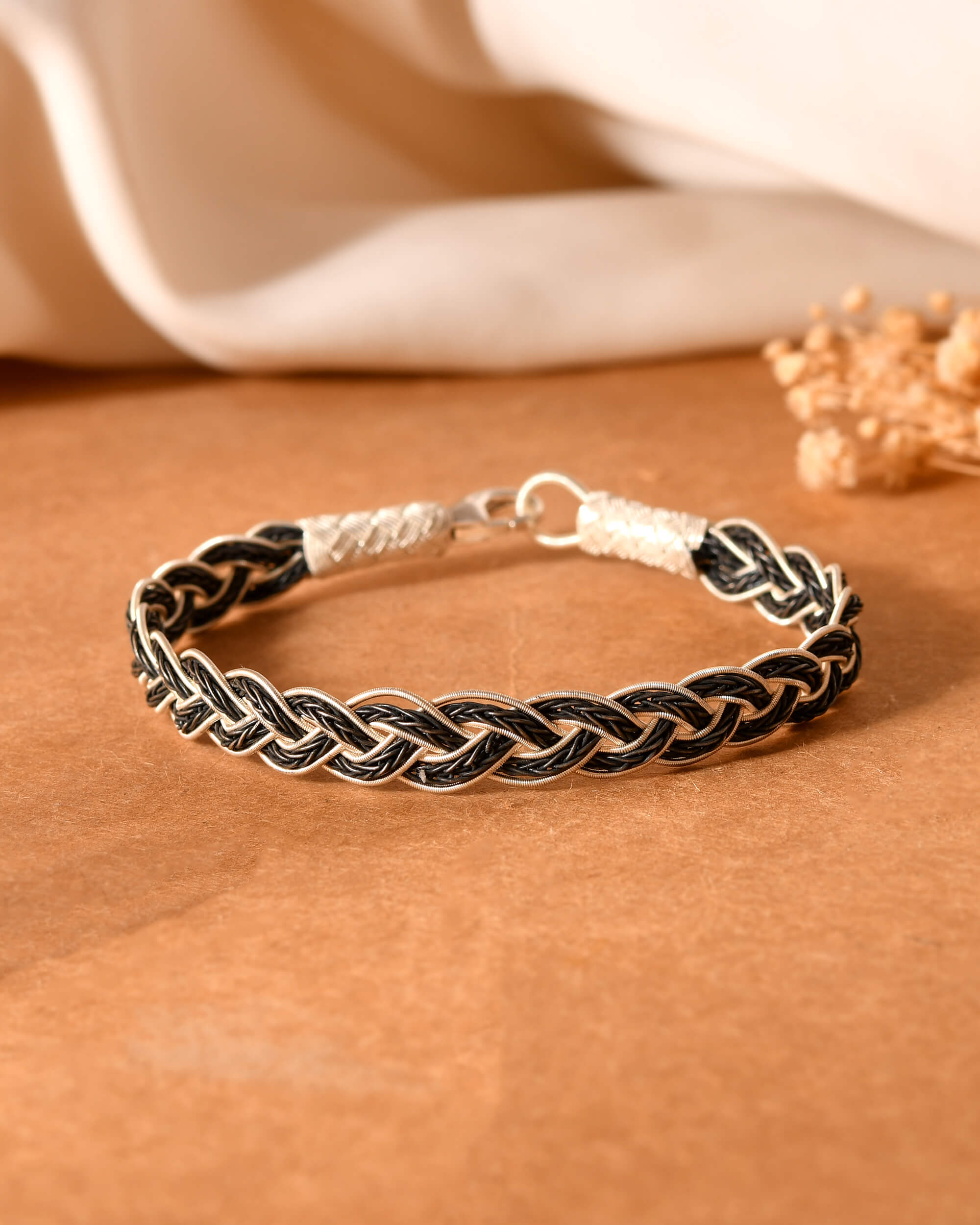 Viraaj Braided Silver Bracelet - 925 Silver Jewellery Meera Jaipur