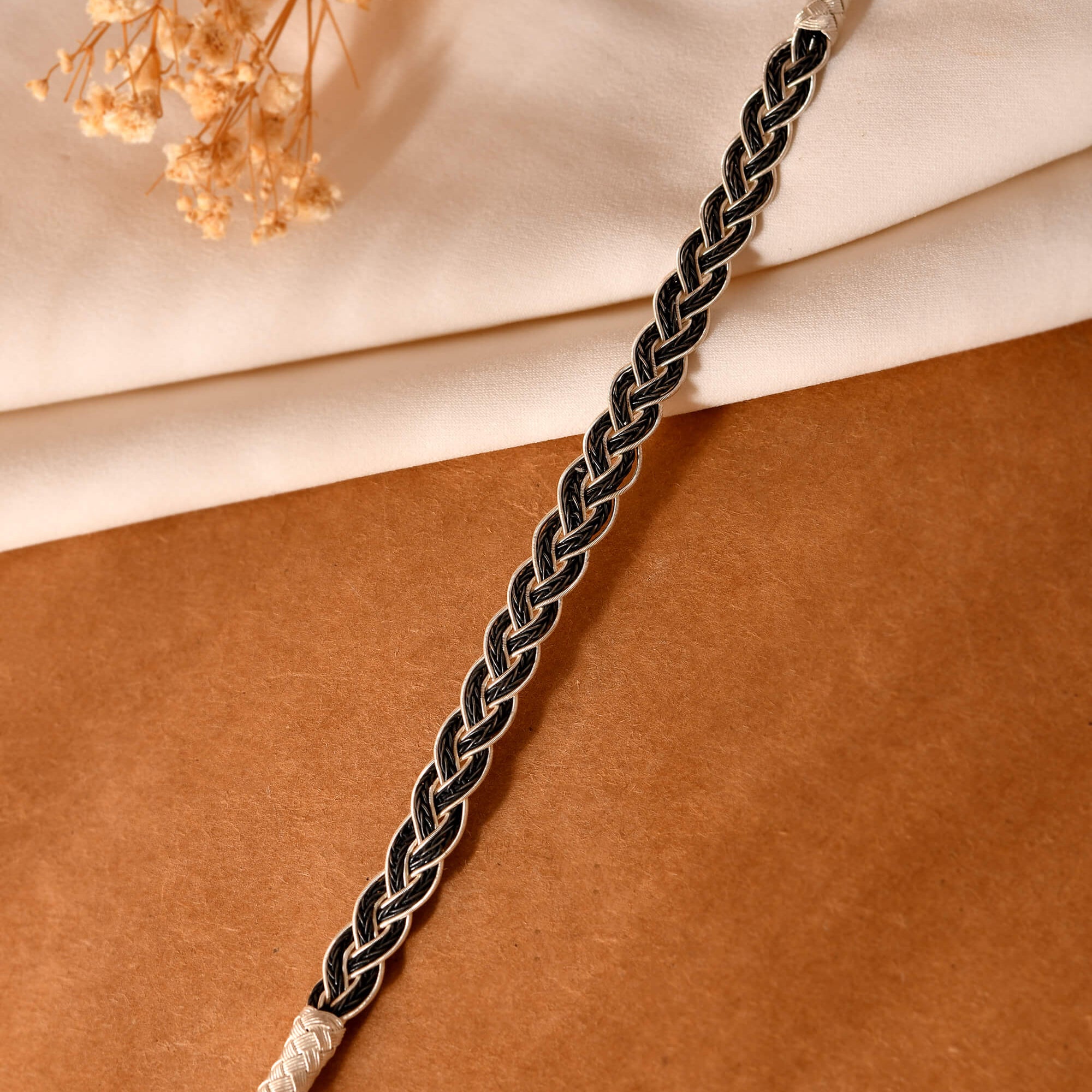 Viraaj Braided Silver Bracelet - 925 Silver Jewellery Meera Jaipur
