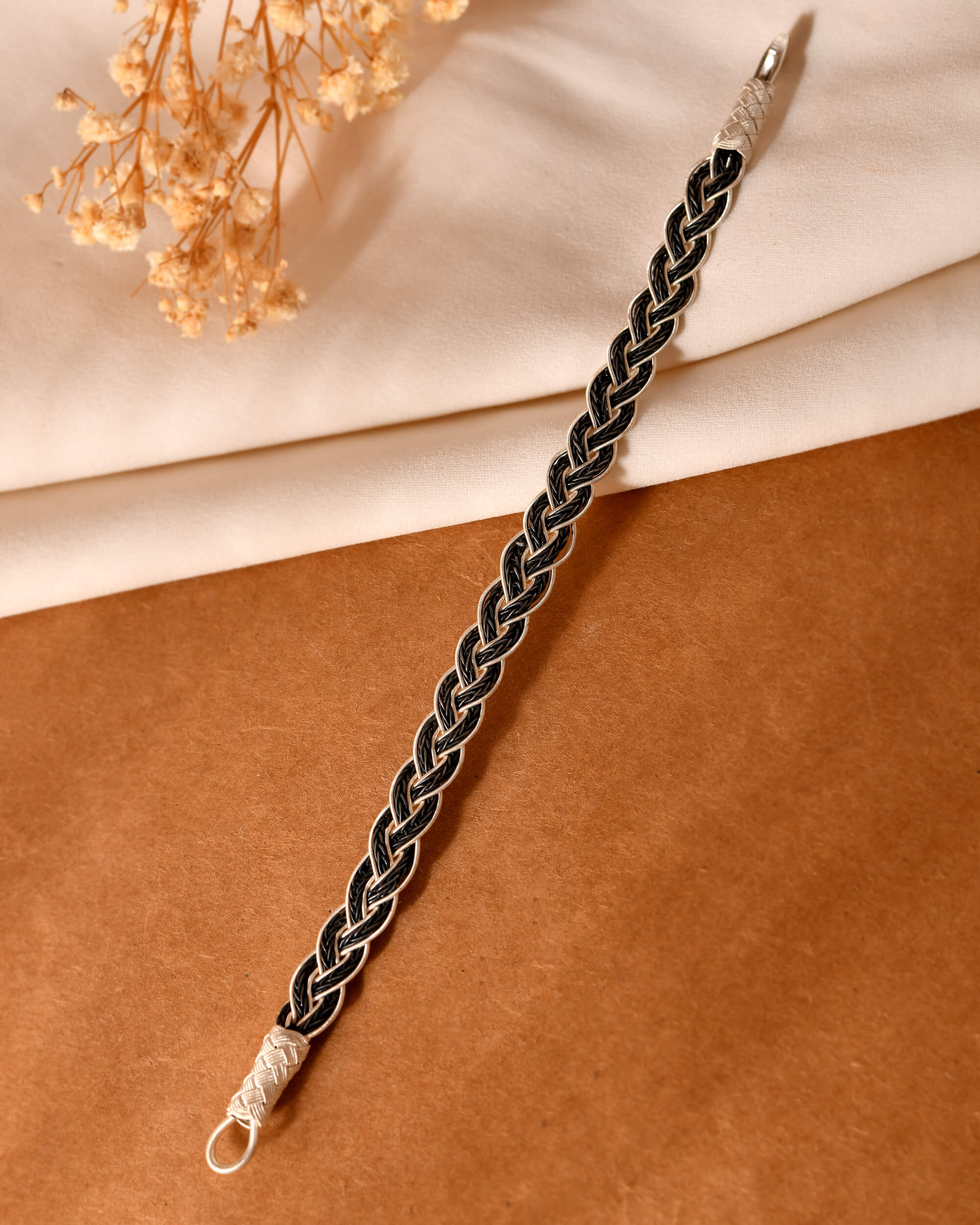 Viraaj Braided Silver Bracelet - 925 Silver Jewellery Meera Jaipur