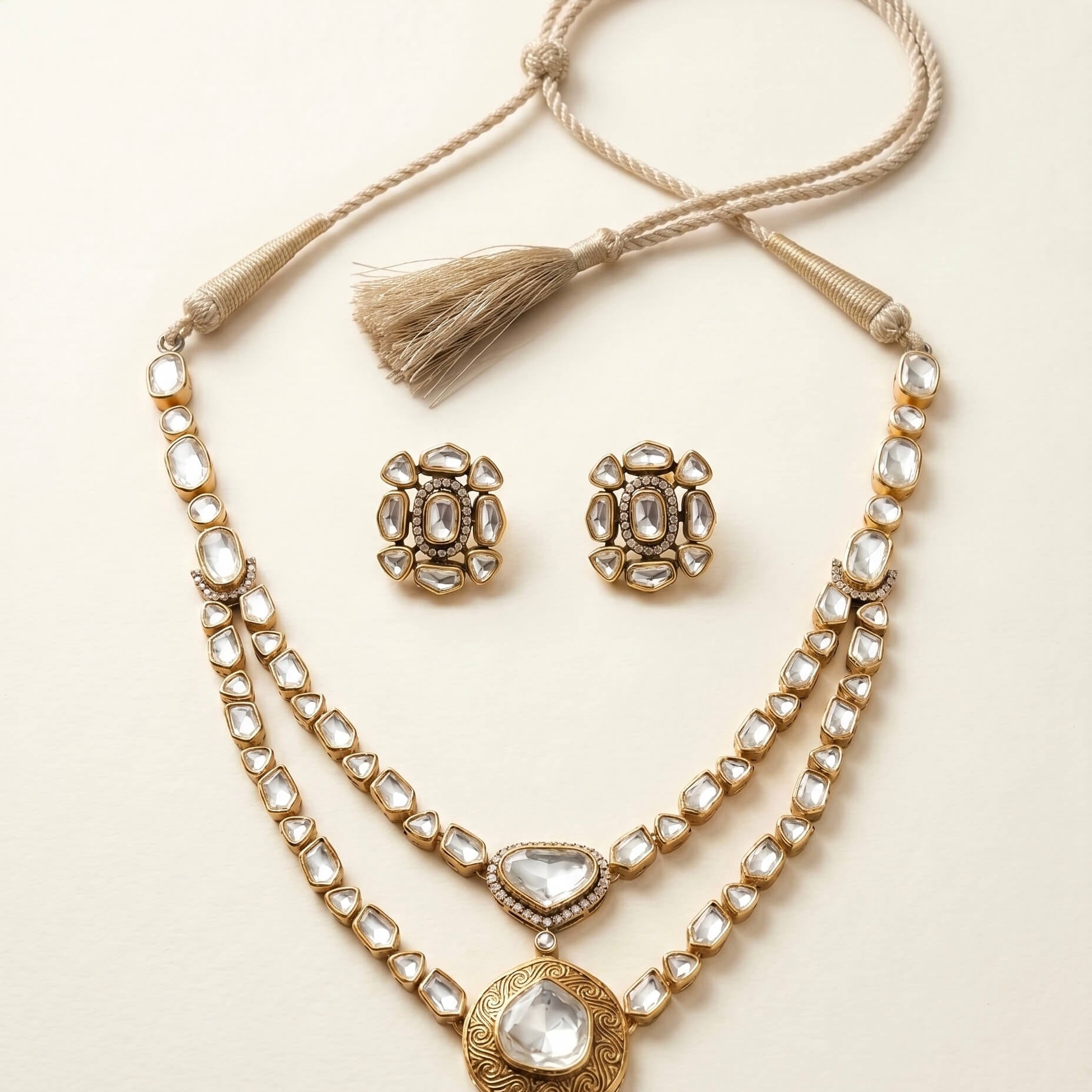 Virasat Silver Necklace Set 925 sterling silver meera jaipur