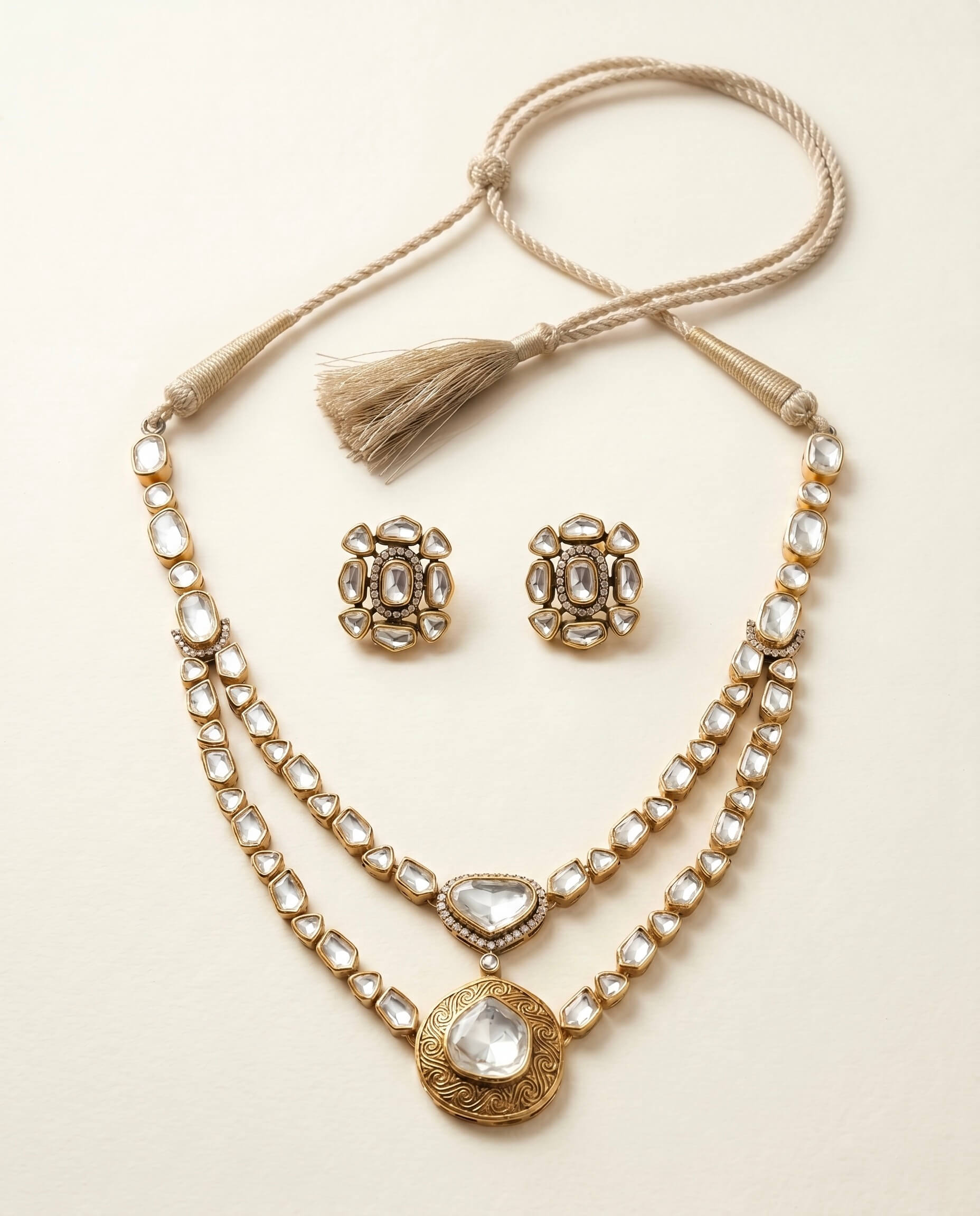 Virasat Silver Necklace Set 925 sterling silver meera jaipur