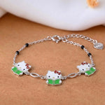 White Kitty Charms Bracelet 925 sterling silver meera jaipur