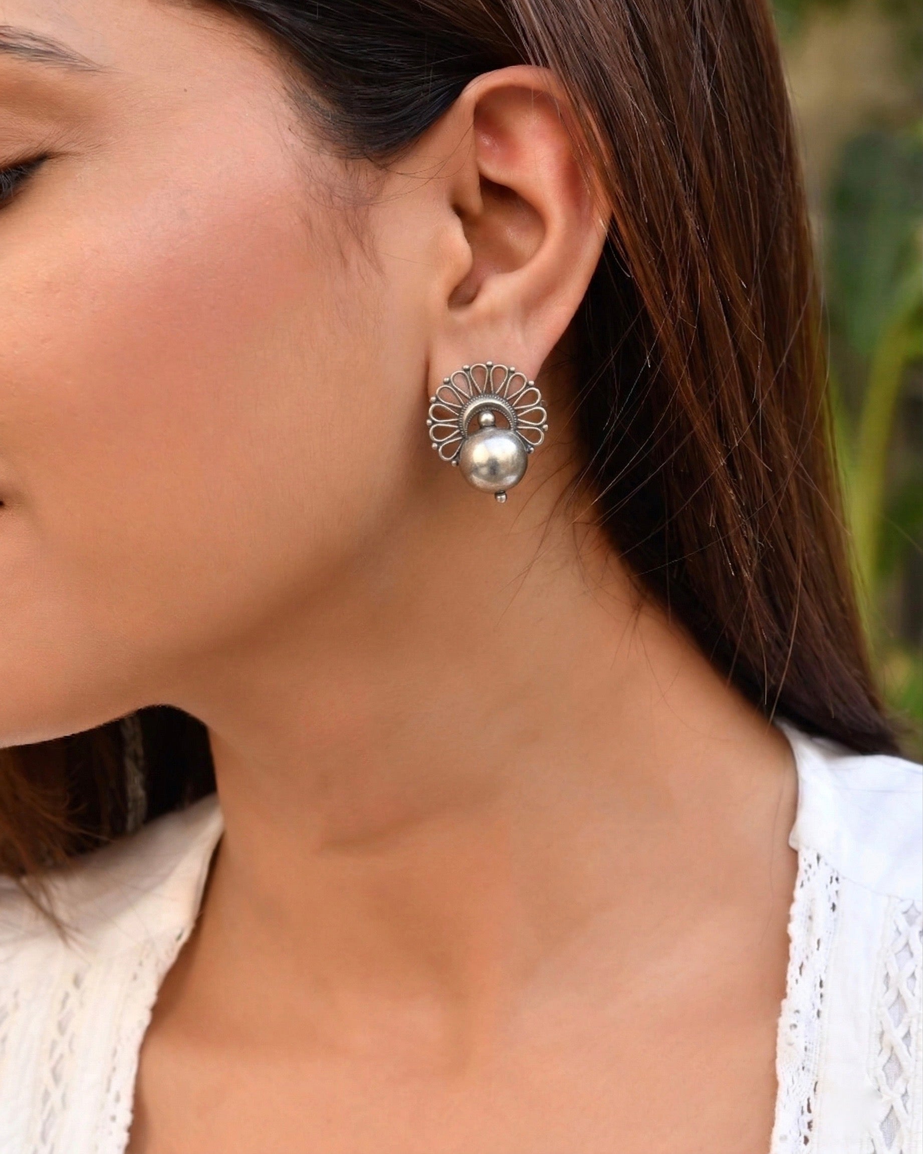 Kadambani Silver Earrings - 925 Silver Jewellery Meera Jaipur