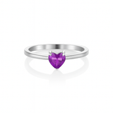 Heart Amethyst Silver ring