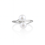 2 way silver pearl ring