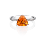 Tri Citrine silver ring