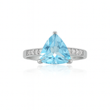 Blue topaz tri Silver ring