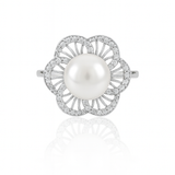 Ameera silver pearl ring