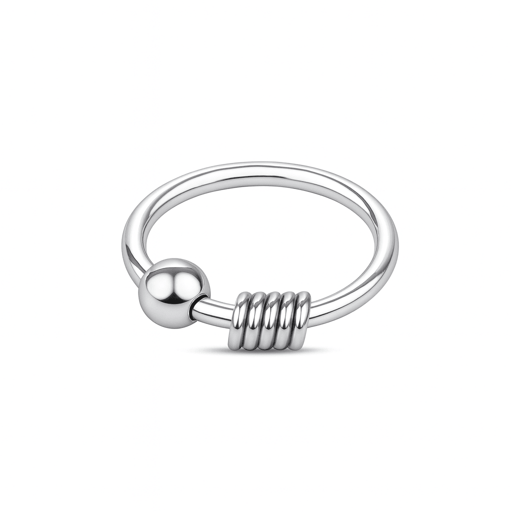 Round Nose Ring With Bead - Meera Jaipur