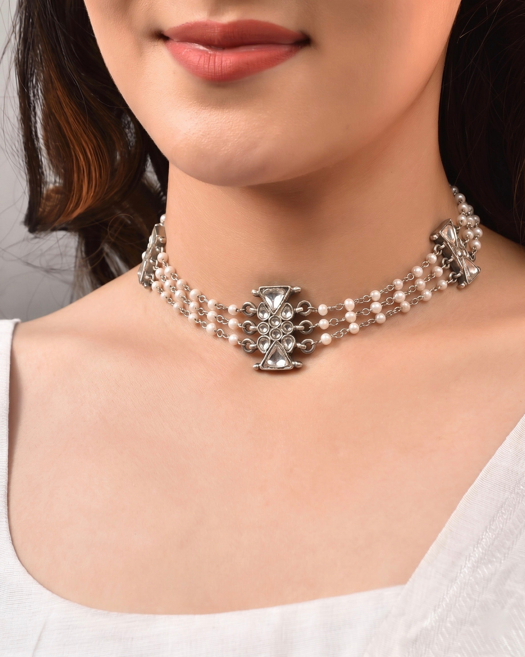 Rajwa Choker - 925 Silver Jewellery Meera Jaipur