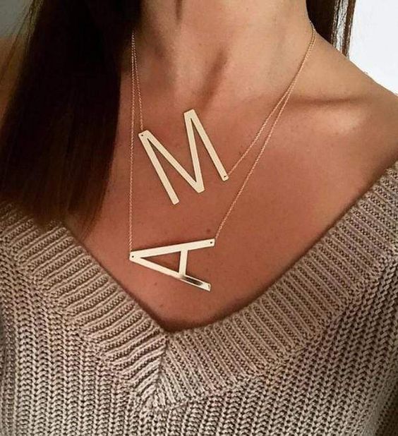 Bold Initial Letter Necklace - 925 Silver Jewellery Meera Jaipur