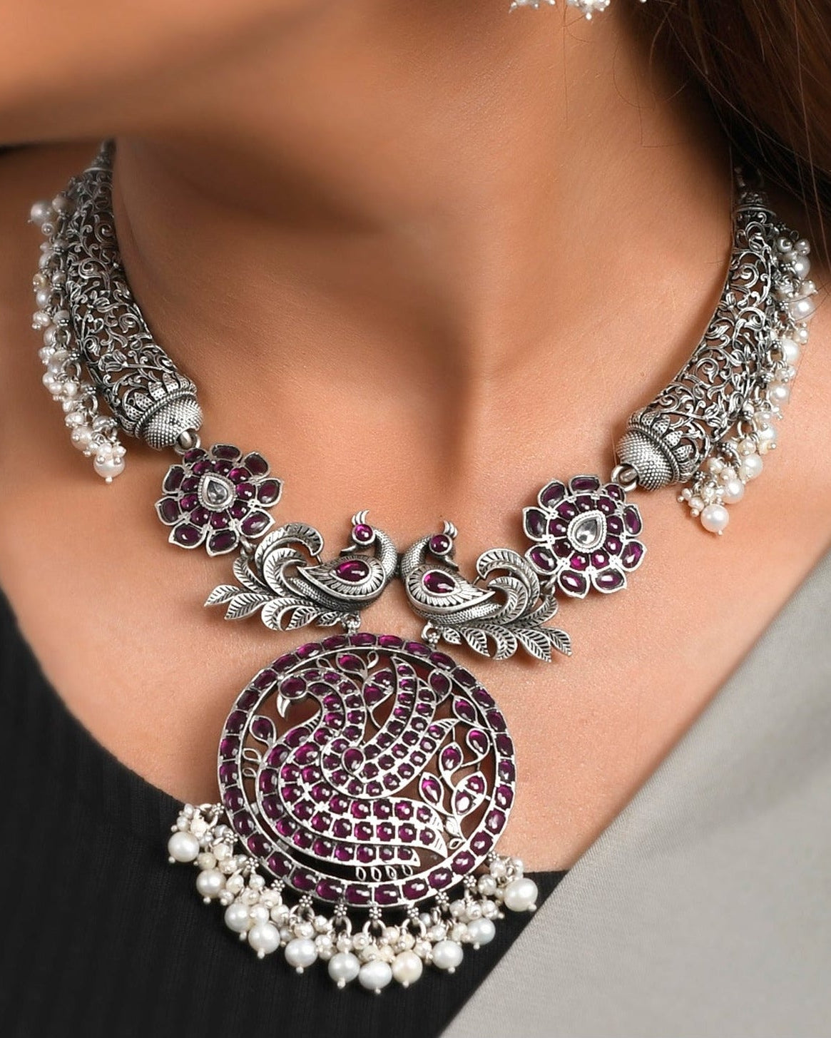 Siya Pure Silver Necklace - 925 Silver Jewellery Meera Jaipur