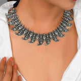 Laxmi Oxidised silver necklace