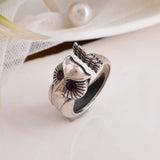 Owl Tribal silver ring