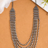 5 Line Tribal silver necklace
