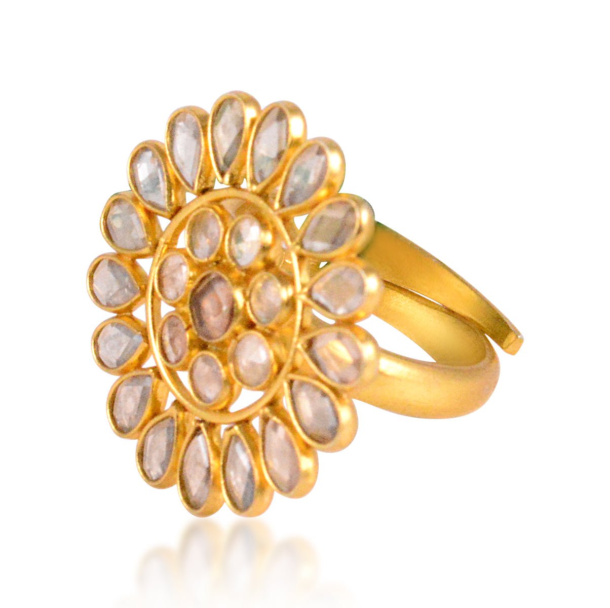 Kundan Floral Ring