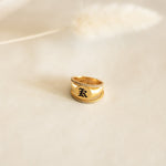 Engraved Initial Ring - 925 Silver Jewellery Meera Jaipur