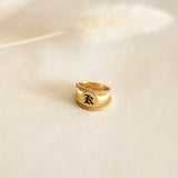Engraved Initial Ring - 925 Silver Jewellery Meera Jaipur