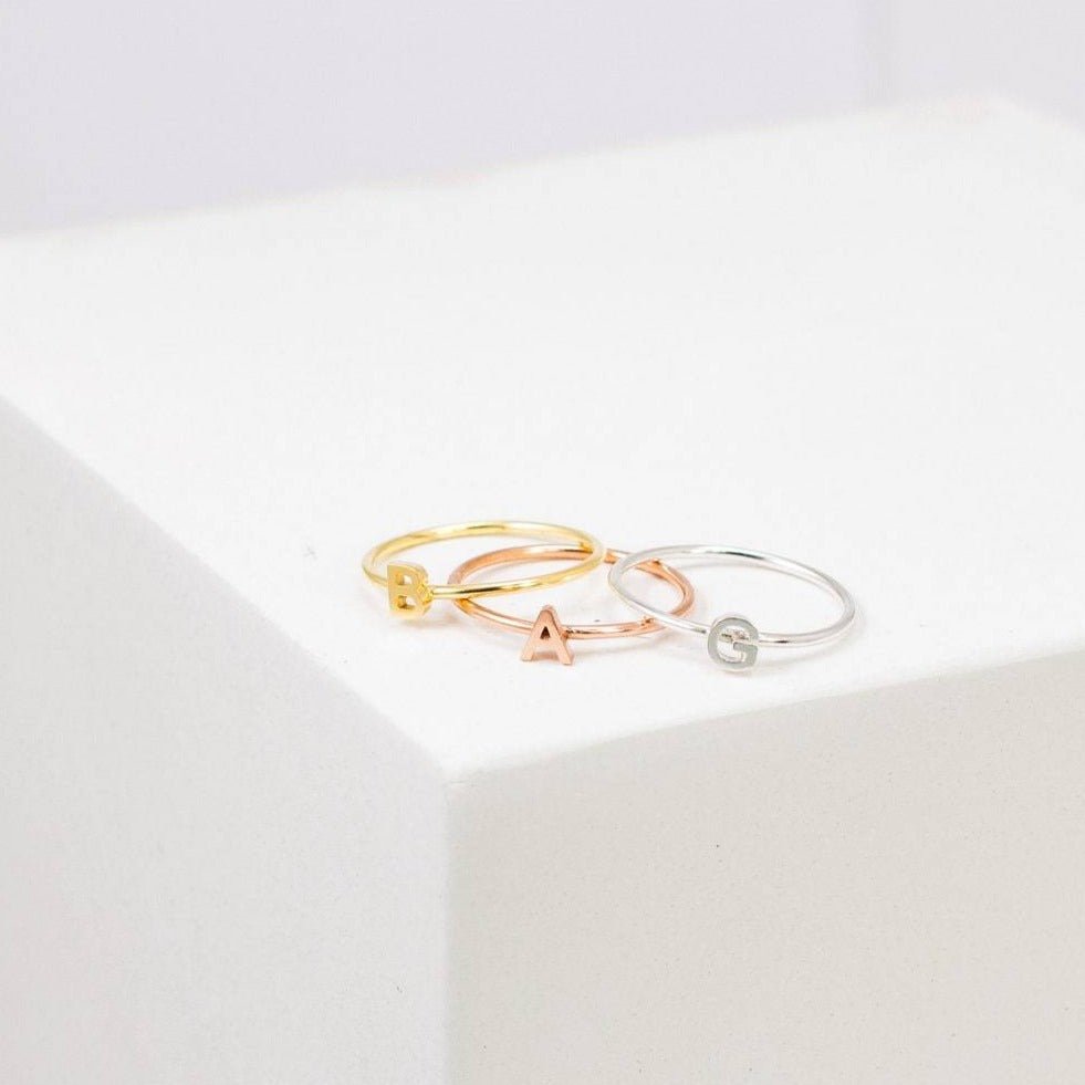 Initial Letter Ring - 925 Silver Jewellery Meera Jaipur