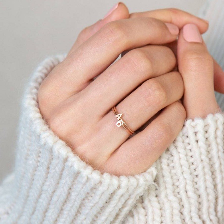 Initial Letter Ring - 925 Silver Jewellery Meera Jaipur