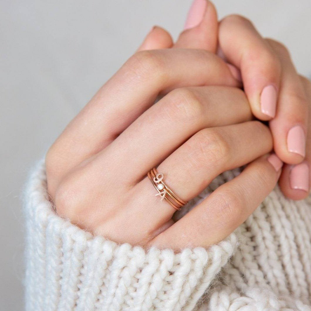 Initial Letter Ring - 925 Silver Jewellery Meera Jaipur