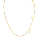 Initial Side Letter Necklace - 925 Silver Jewellery Meera Jaipur