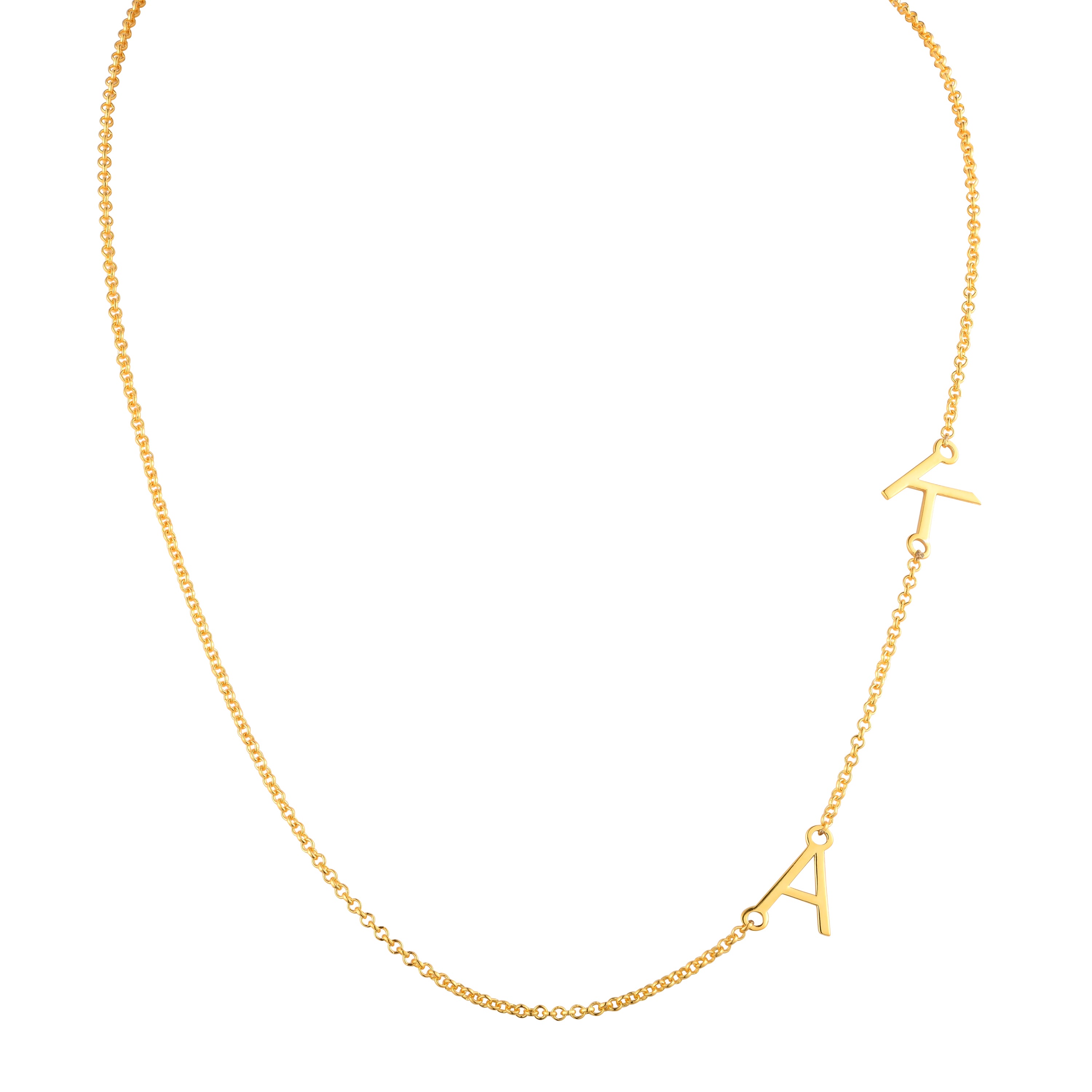Initial Side Letter Necklace - 925 Silver Jewellery Meera Jaipur