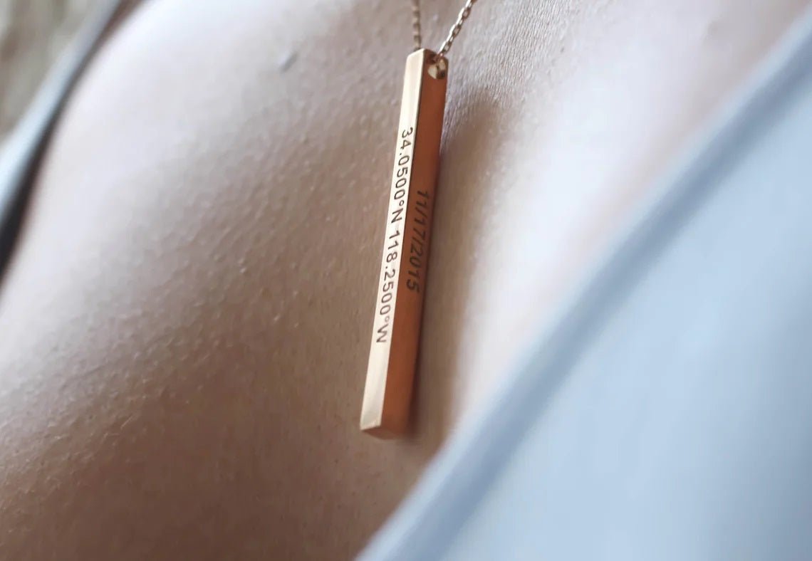 Personalised Bar Necklace - 925 Silver Jewellery Meera Jaipur